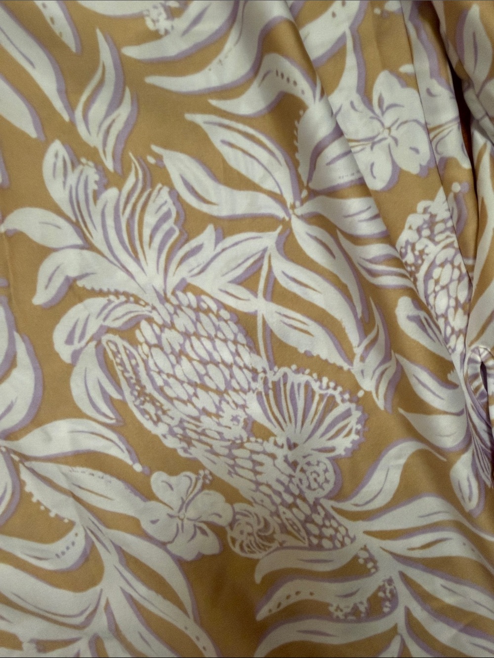 Lilly Pulitzer Tan and Lavender Floral Button-Front Top - Picture 4 of 8